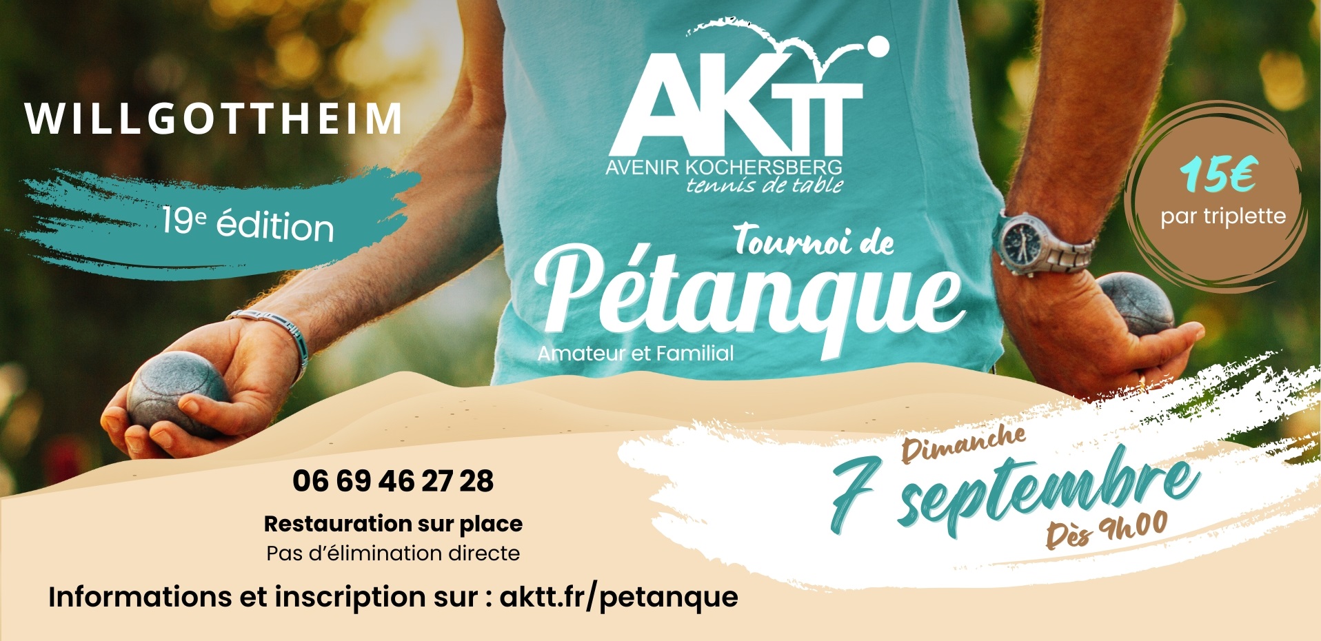 Affiche tournoi de pétanque AKTT 2025